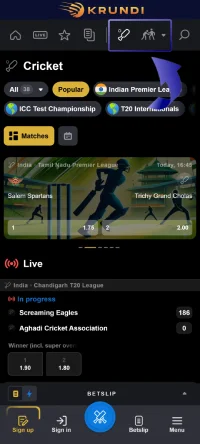 Krundi App Game Selection